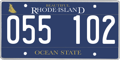 RI license plate 055102