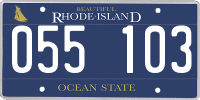 RI license plate 055103