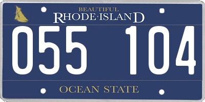 RI license plate 055104