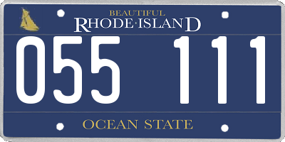 RI license plate 055111