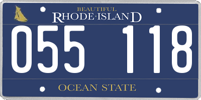 RI license plate 055118