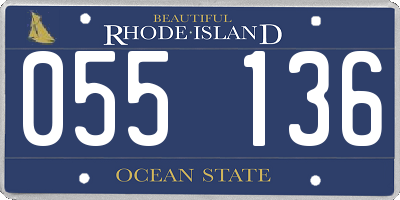 RI license plate 055136
