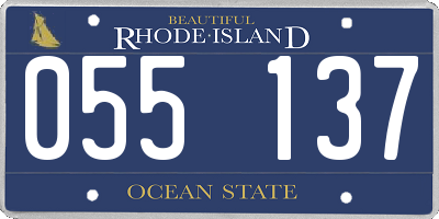 RI license plate 055137