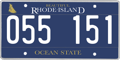 RI license plate 055151