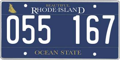 RI license plate 055167