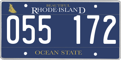 RI license plate 055172