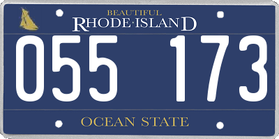 RI license plate 055173