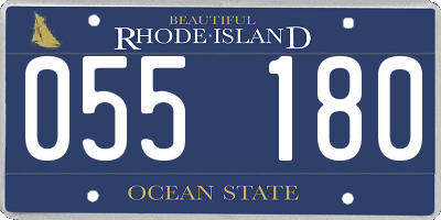 RI license plate 055180