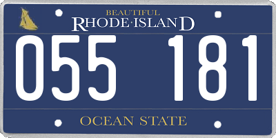 RI license plate 055181