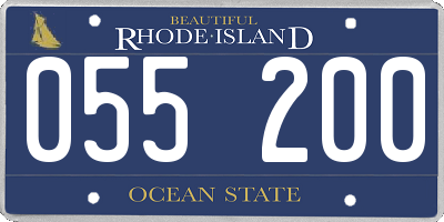 RI license plate 055200