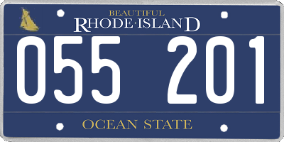 RI license plate 055201