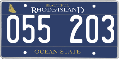 RI license plate 055203