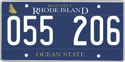 RI license plate 055206