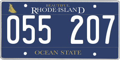 RI license plate 055207