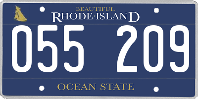 RI license plate 055209
