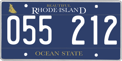 RI license plate 055212