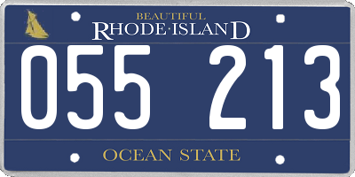RI license plate 055213