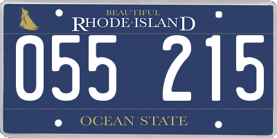 RI license plate 055215