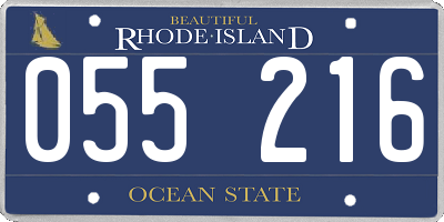 RI license plate 055216