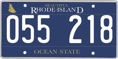 RI license plate 055218