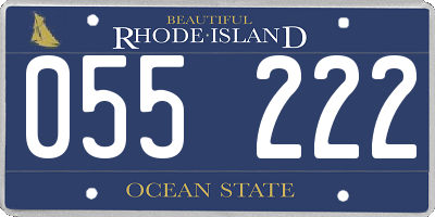 RI license plate 055222