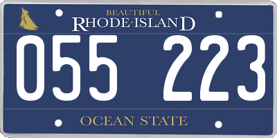 RI license plate 055223