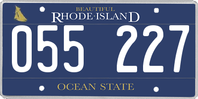 RI license plate 055227