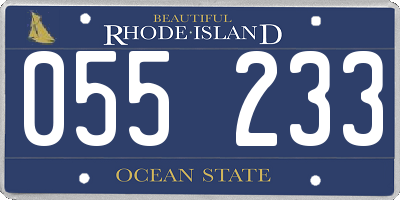 RI license plate 055233
