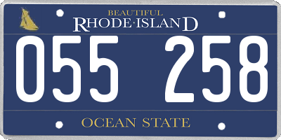 RI license plate 055258