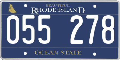 RI license plate 055278