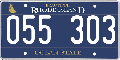 RI license plate 055303