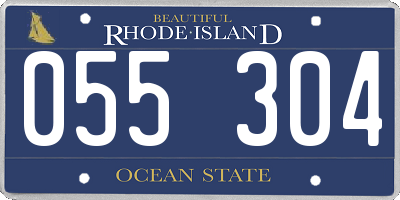 RI license plate 055304
