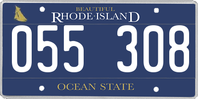 RI license plate 055308