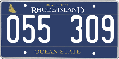 RI license plate 055309