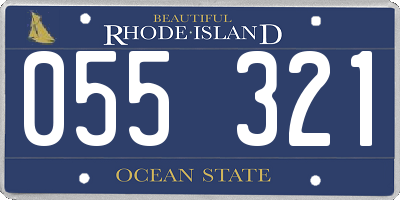 RI license plate 055321
