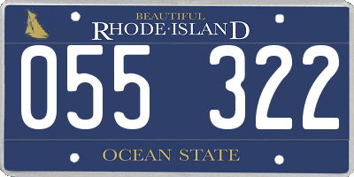 RI license plate 055322
