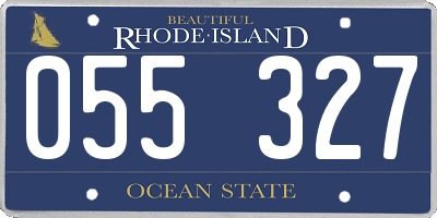 RI license plate 055327