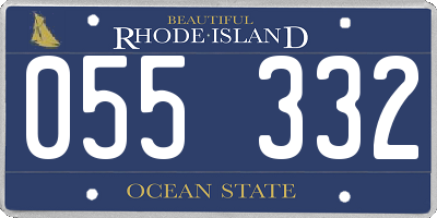 RI license plate 055332