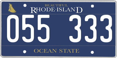 RI license plate 055333