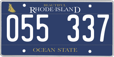 RI license plate 055337