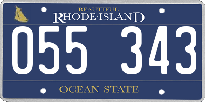 RI license plate 055343