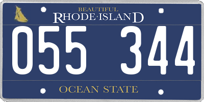 RI license plate 055344