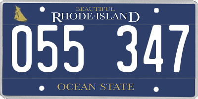 RI license plate 055347