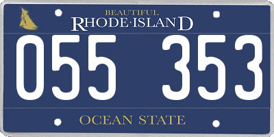 RI license plate 055353