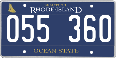 RI license plate 055360