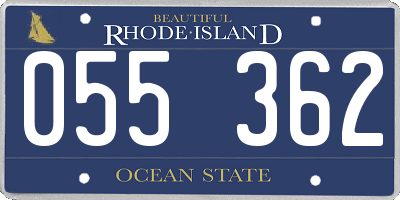 RI license plate 055362