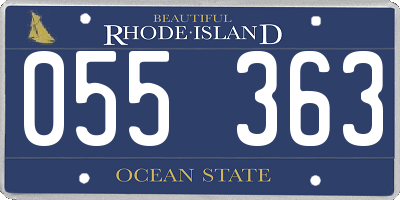 RI license plate 055363