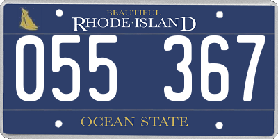 RI license plate 055367