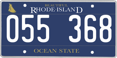 RI license plate 055368