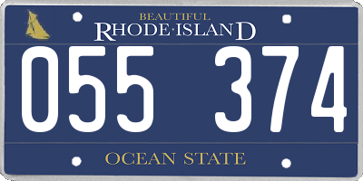 RI license plate 055374